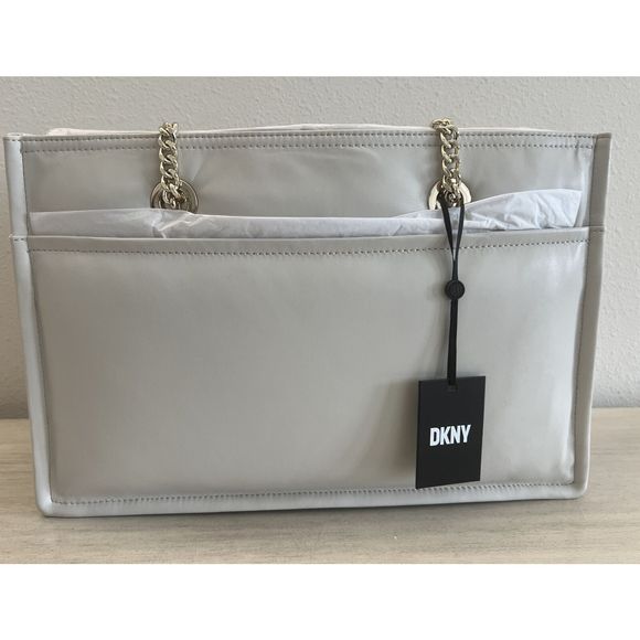 DKNY Maggie Ivory Tote Bag R34AZB73 NWT Large Designer Handbag Purse - Picture 4 of 14